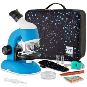 New Kids 30-Piece Microscope STEM Set w/ Carrying Case Up To 1200x Zoom Makes a